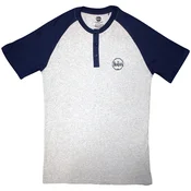 The Beatles Mini Drum Logo (3 Button Collar) Raglan Grey & Navy Blue L Majica