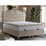 Casa Padrino luxury baroque double bed beige/white/brown - Different Sizes - Solid wood bed with headboard and mattress - Baroque bedroom furniture - Baroque hotel furniture - Baroque furniture
