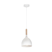 Luster na sajli NOAK WOOD 1xE27/15W/230V bela/bukva