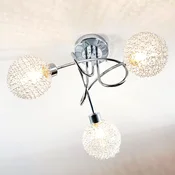 Stropna svetilka Lindby Ticino, O 40 cm, krom, steklo, kovina - Hodnik - Sodobni - srebro, krom