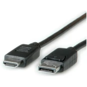 ROLINE Roline DisplayPort / HDMI adapterski kabel DisplayPort  vtič\, HDMI-A  vtič 2.00 m črna 11.04.5781 zaščiten DisplayPort kabel, (20415242)