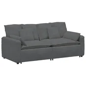 Vidaxl Modularni kavč z blazinami temno siv