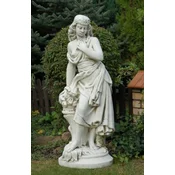 Casa Padrino Art Nouveau Garden Decoration Sculpture Lady Gray H. 132 cm - Elegant Garden Decoration Stone Figure - Baroque & Art Nouveau Garden Decoration Accessories