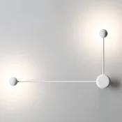 Vibia Pin - 2-žarčna LED stenska svetilka, bela - Dnevna soba/jedilnica - Dizajn - bel mat - Kovina
