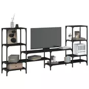 TV ormaric crni 206,5 x 28,5 x 95 cm od konstruiranog drva