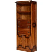 Casa Padrino luxury vintage style bookcase brown/brass 70 x 34 x H. 185 cm - Living room cabinet - Office cabinet - Living room furniture - Office furniture - Luxury vintage style furniture