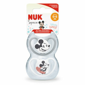 Nuk Tolažilna duda silikon Mickey - velikost 1 (0-6m) - 2 kosa