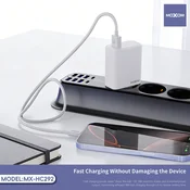 Moxom Kucni punjac MX-HC292, USB-A na Lightning, 18W, Beli