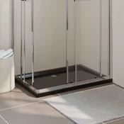 vidaXL Pravokotna ABS tuš kad črna 70x100 cm