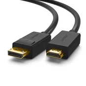 Ugreen Kabel DisplayPort – HDMI 4K HDR 3D, 3 m, črn