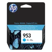 HP 953 (F6U12AE#301), originalna kartuša, azurna, 10ml, Za tiskalnik: HP OFFICEJET 8702, HP OFFICEJET PRO 7740 WIDE FORMAT ALL-IN-ONE, HP OFFICEJET