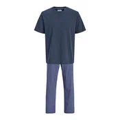 JACK & JONES Dolga pižama JACMILLER mornarska/encijan/pastelno modra