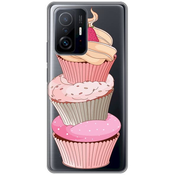 Ovitek Print za Xiaomi 11T/11T Pro My Print Cover, Sweets Overload, roza in prozorna