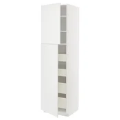 METOD / MAXIMERA Vis.el. s 2 vrata/4 fioke, bela/Stensund bela, 60x60x220 cm