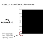 20.50.400.P PODNOŽJE H-100 ČRN SIJAJ 4m