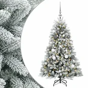 Vidaxl Umjetno božično drevo z okrasnimi kroglami 150 cm 150 LED