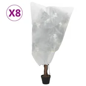 Vidaxl Prevleka za rastline iz flisa z zadrgo 8 kos 70 g/m2 0,8x0,8 m
