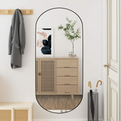 Greatstore Stensko ogledalo 45x100 cm steklo ovalno