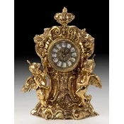Casa Padrino luxury baroque table clock gold 25 x H. 32 cm - Handmade bronze clock baroque style - Baroque desk clock - Baroque desk decoration - Baroque decorative accessories