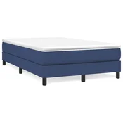 Vidaxl Posteljni okvir z vzmetmi modra 120x200 cm tkanina