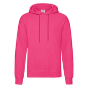 Mens Pink Hooded Sweat Fruit of the Loom