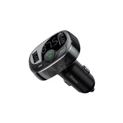 Baseus S-09A FM predajnik, reproduktor glazbe, punjac za automobil, crni CCMT000001