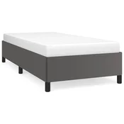 Vidaxl Posteljni okvir siv 100x200 cm umetno usnje