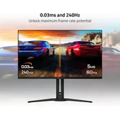 Monitor GigaByte 80 cm (31,5) FO32U2P 3840x2160 Gaming 240Hz OLED 3ms 2xHDMI DisplayPort USB-C 18W DP-Out 2xUSB3.2 Pivot Zvočniki 2x5W  DCI-P3-99% FreeSync Premium KVM HDR400 Aorus