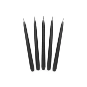 Crne mat mat svijece za svijecnjak 24 cm – set 10 kom, trajanje 5 sati
