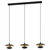 EGLO viseca lampa NUVANO 3xGU10 98,5 cm crna zlatna 99663