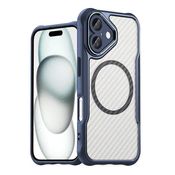 slomart Silikonska torbica Leading Series MagSafe za iPhone 16 - modra