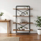vidaXL Knjižna polica 4 ravni 100 x 35 x 140 cm PB Hrastovina