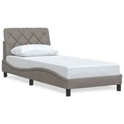 Vidaxl posteljni okvir brez vzmetnice Taupe 80x200cm Tkanina