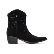 Xti za ženske. 14430901-NEGRO Škornji 144309 črni (38), Črna, 3 do 5 cm, Zip, Priložnostno