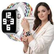 Pletena zapestnica za Apple Watch 42 mm 44 mm 45 mm 49 mm, bele barve