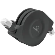 Renkforce Renkforce RF-4476386 RJ45 omrežni kabel\, Patch kabel CAT 6a U/FTP 1.50 m črna ploščata izvedba\, z navijalom 1 kos, (20418592)