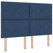 Vidaxl LED Box Spring Postelja z vzglavjem Modra 160 x 200 cm blago