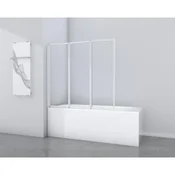 Aurlane zložljiva stena za kopalno kad White Star 130 cm x 120 cm bela 3-krilna