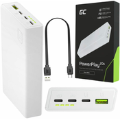 Green Cell POWERBANK Green Cell PowerPlay20S 20000mAh PD 22,5W QC 3.0 3x USB-C BELA