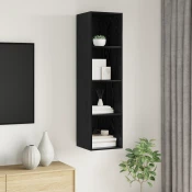 Set TV komoda Crni hrast 37 x 37 x 142,5 cm Konstruirano drvo