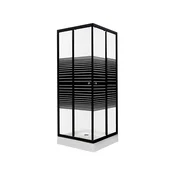 KERRA Kvadratna tuš kabina Pico Black 90, prozorno steklo z dekorjem 5mm + tuš kad