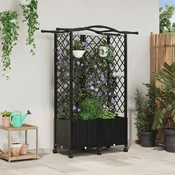 Povišeni krevet s mrežom i krovom Crna 122 x 40 x 144 cm PP