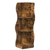 Vidaxl Kotna polica Dimljen hrast 34 x 33 x 102 cm Inženirski les