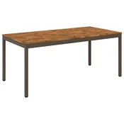 vidaXL Vrtnna jedilna miza Naravna in kava 180 x 88,5 x 75 cm
