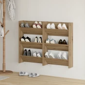 vidaXL Omare za čevlje na steni 2 pcs artisan hrast 60 x 18 x 60 cm