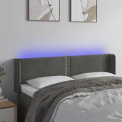 Vidaxl vidaXL Vzglavje postelje z LED diodo temno sivo 147x16x78/88 cm žamet