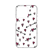 Silikonska maska za iPhone 14 Pro 6.1 Heart Pattern Print Skin bela