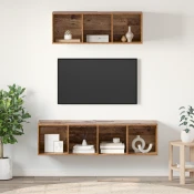 Set TV komoda Zidne 2 pcs Staro drvo Konstruirano drvo