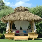 Casa Padrino Luxury Garden House Natural 400 x 400 x H. 350 cm - Weather Resistant Bamboo Garden House - Bamboo Pool House - Bamboo Outdoor House - Luxury Bamboo Garden Houses
