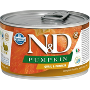 N&D Pumpkin konzerva za pse Mini Adult, Bundeva i Prepelica, 140 g